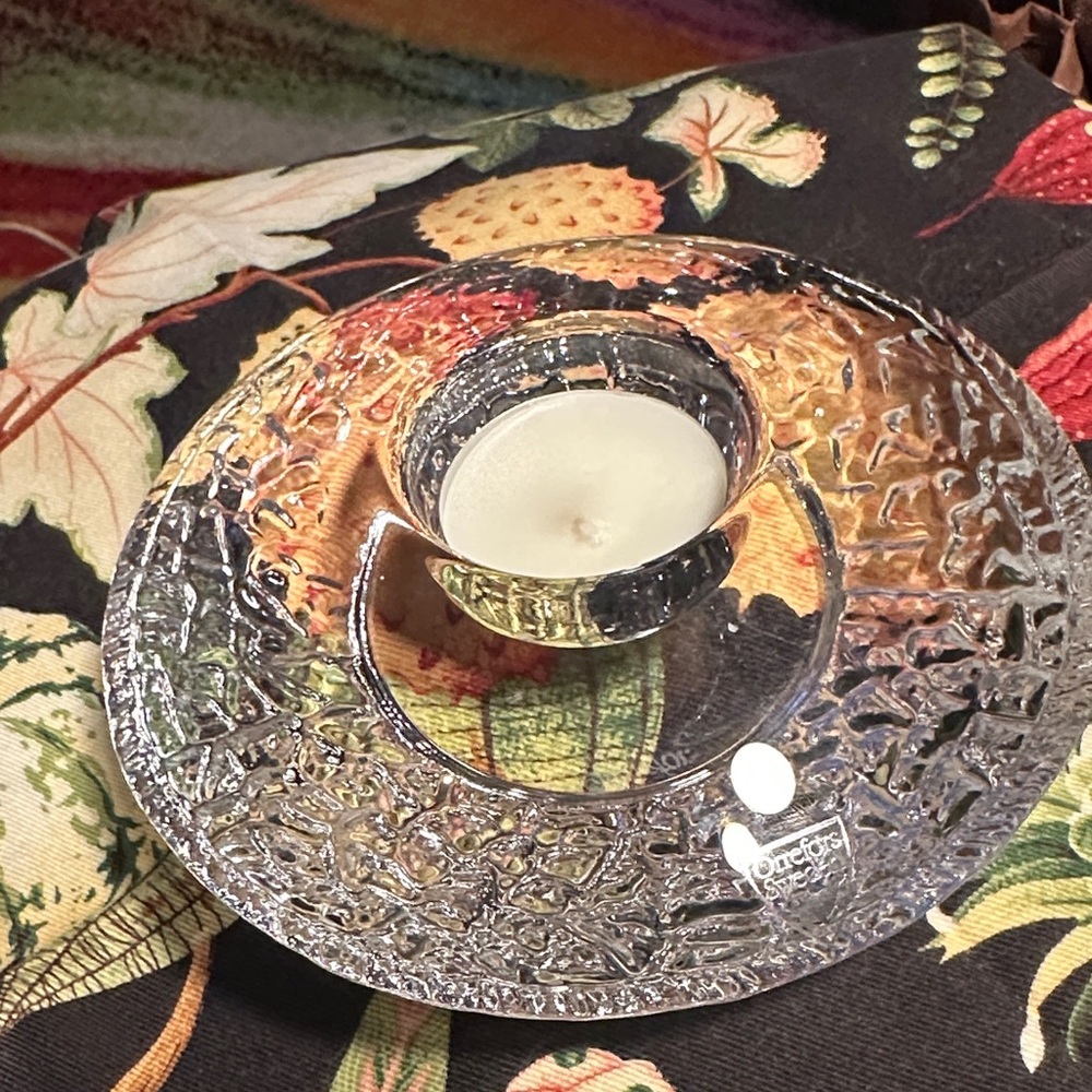 Orrefors DISCUS Votive Candle Holder GREAT CONDITION